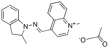 4-[[[(2,3-ジヒドロ-2-メチル-1H-インドール)-1-イル]イミノ]メチル]-1-メチルキノリニウム・アセタート 化学構造式