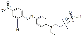 2-[[4-[(2-シアノ-4-ニトロフェニル)アゾ]フェニル]エチルアミノ]-N,N,N-トリメチルエタンアミニウム・水素スルファート 化学構造式