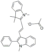 1,3,3-trimethyl-2-[2-(1-methyl-2-phenyl-1H-indol-3-yl)vinyl]-3H-indolium acetate 结构式