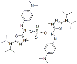 bis[5-(diisopropylamino)-2-[[4-(dimethylamino)phenyl]azo]-3-methyl-1,3,4-thiadiazolium] sulphate 结构式