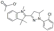 2-[[1-(2-クロロフェニル)-4,5-ジヒドロ-5-メチル-1H-ピラゾール]-3-イル]-1,3,3-トリメチル-3H-インドリウム・アセタート 化学構造式