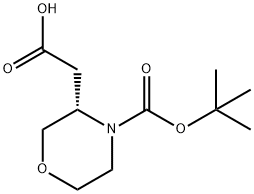 (S)-4-BOC-3-吗啉乙酸, 839710-38-2, 结构式