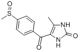 1,3-ジヒドロ-4-メチル-5-[4-(メチルスルフィニル)ベンゾイル]-2H-イミダゾール-2-オン 化学構造式