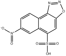 7-ニトロナフト[1,2-d][1,2,3]オキサジアゾール-5-スルホン酸 化学構造式