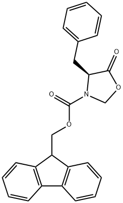 9H-Fluoren-9-ylmethyl(4S)-4-benzyl-5-oxo-1,3-oxazolidine-3-carboxylate 结构式