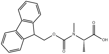 N-[(9H-フルオレン-9-イルメトキシ)カルボニル]-N-メチル-L-アラニン 化学構造式