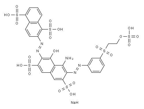 pentasodium 2-[[8-amino-1-hydroxy-3,6-disulphonato-7-[[3-[[2-(sulphonatooxy)ethyl]sulphonyl]phenyl]azo]-2-naphthyl]azo]naphthalene-1,5-disulphonate Structure