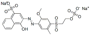 disodium 4-hydroxy-3-[[2-methoxy-5-methyl-4-[[2-(sulphonatooxy)ethyl]sulphonyl]phenyl]azo]naphthalenesulphonate Structure