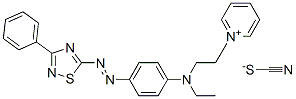 1-[2-[エチル[4-[(3-フェニル-1,2,4-チアジアゾール-5-イル)アゾ]フェニル]アミノ]エチル]ピリジニウム・チオシアナート 化学構造式