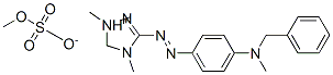 硫酸甲酯[1,4-甲基-3-[[4-[甲基(苯甲基)氨基]苯基]偶氮基]-1H-1,2,4-三唑翁] 结构式