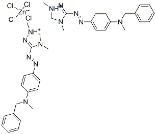 bis[3-[[4-[benzylmethylamino]phenyl]azo]-1,4-dimethyl-1H-1,2,4-triazolium] tetrachlorozincate(2-) Structure