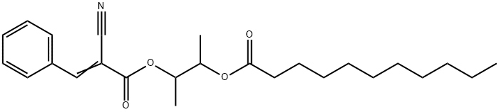 2-((2-Cyano-3-phenyl-1-oxo-2-propenyl)oxy)-1-methylpropyl undecanoate 化学構造式
