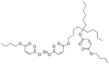 butyl (Z,Z,Z)-6-[(4-butoxy-1,4-dioxobut-2-enyl)oxy]dodec-6-yl-4,8,11-trioxo-5,7,12-trioxa-6-stannahexadeca-2,9-dienoate 结构式