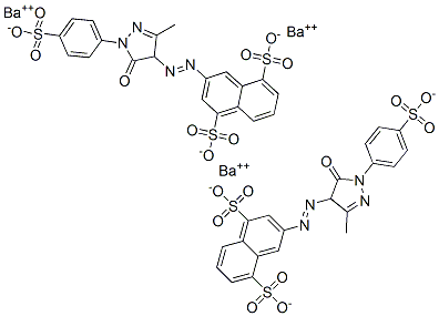 3-[[4,5-dihydro-3-methyl-5-oxo-1-(4-sulphonatophenyl)-1H-pyrazol-4-yl]azo]naphthalene-1,5-disulphonic acid, barium salt 结构式