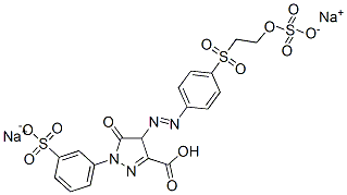 disodium hydrogen 4,5-dihydro-5-oxo-4-[[4-[[2-(sulphonatooxy)ethyl]sulphonyl]phenyl]azo]-1-(3-sulphonatophenyl)-1H-pyrazole-3-carboxylate 结构式