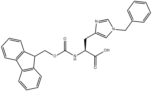 Nα-[[(9H-フルオレン-9-イル)メトキシ]カルボニル]-1-フェニルメチル-L-ヒスチジン 化学構造式