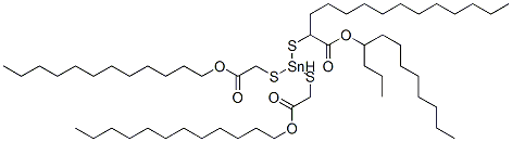 dodecyl 4-dodecyl-4-[[2-(dodecyloxy)-2-oxoethyl]thio]-7-oxo-8-oxa-3,5-dithia-4-stannaicosanoate  Struktur