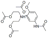 N-[3-[ビス[2-(アセチルオキシ)エチル]アミノ]-4-メトキシフェニル]アセトアミド・酢酸 化学構造式