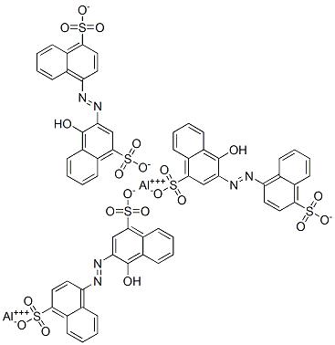 4-ヒドロキシ-3-[(4-スルホ-1-ナフタレニル)アゾ]-1-ナフタレンスルホン酸・2/3アルミニウム 化学構造式