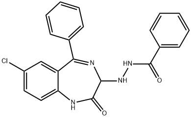 2-(7-Chloro-2-oxo-5-phenyl-2,3-dihydro-1H-1,4-benzodiazepin-3-yl)hydra zide of benzoic acid 结构式
