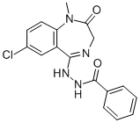 1-Methyl-7-chloro-5-benzoylhydrazino-2,3-dihydro-1H-1,4-benzodiazepin- 2-one Struktur