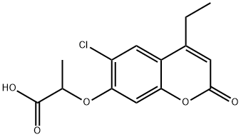 2 -[(6-氯- 4 -乙基- 2 -氧代至2H-环辛基甲基碳酸酯- 7 -基)氧]丙酸,840479-48-3,结构式
