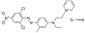 1-[2-[[4-[(2,6-ジクロロ-4-ニトロフェニル)アゾ]-3-メチルフェニル](エチル)アミノ]エチル]ピリジニウム・チオシアナート 化学構造式