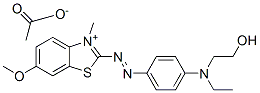 乙酸2-[[4-[乙基(2-羟乙基)氨基]苯基]偶氮]-6-甲氧基-3-甲基-苯并噻唑盐,84051-87-6,结构式