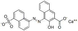3-ヒドロキシ-4-[(5-スルホ-1-ナフタレニル)アゾ]-2-ナフタレンカルボン酸・カルシウム 化学構造式