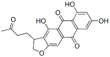 2,3-Dihydro-4,6,8-trihydroxy-3-(3-oxobutyl)anthra[2,3-b]furan-5,10-dione Structure