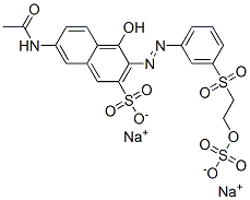 disodium 7-acetamido-4-hydroxy-3-[[3-[[2-(sulphonatooxy)ethyl]sulphonyl]phenyl]azo]naphthalene-2-sulphonate Structure