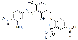 sodium 2-[[3-[(3-amino-4-nitrophenyl)azo]-2,4-dihydroxyphenyl]azo]-5-nitrobenzenesulphonate 结构式