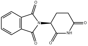 (-)-N-[(S)-2,6-ジオキソ-3-ピペリジニル]フタルイミド 化学構造式