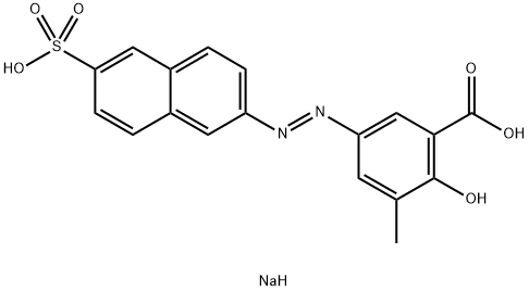 2-ヒドロキシ-3-メチル-5-[[6-(ソジオスルホ)-2-ナフタレニル]アゾ]安息香酸ナトリウム 化学構造式