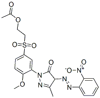 2-[5-[[2-(acetoxy)ethyl]sulphonyl]-2-methoxyphenyl]-2,4-dihydro-5-methyl-4-[(2-nitrophenyl)azo]-3H-pyrazol-3-one Struktur