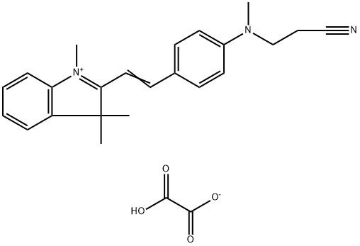 2-[2-[4-[(2-シアノエチル)メチルアミノ]フェニル]エテニル]-1,3,3-トリメチル-3H-インドリウム・カルボキシラトぎ酸 化学構造式