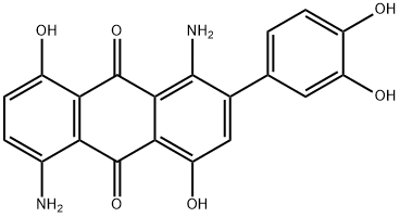 1,5-diamino-2-(3,4-dihydroxyphenyl)-4,8-dihydroxyanthraquinone 结构式