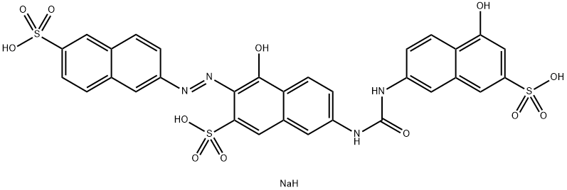 4-hydroxy-7-[[[(5-hydroxy-7-sulpho-2-naphthyl)amino]carbonyl]amino]-3-[(6-sulpho-2-naphthyl)azo]naphthalene-2-sulphonic acid, sodium salt 结构式