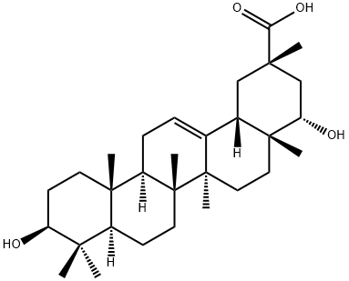 3β,22α-Dihydroxyolean-12-en-29-oic acid Struktur
