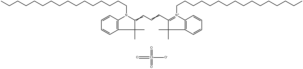 1,1'-双十六烷基-3,3,3',3'-四甲基吲哚菁高氯酸盐 结构式