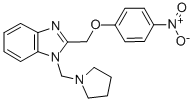 2-((p-Nitrophenoxy)methyl)-1-((pyrrolidinyl)methyl)benzimidazole 结构式