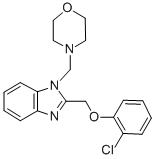1H-Benzimidazole, 2-((2-chlorophenoxy)methyl)-1-(4-morpholinylmethyl)- Structure