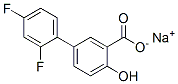 2',4'-ジフルオロ-4-ヒドロキシ-1,1'-ビフェニル-3-カルボン酸ナトリウム 化学構造式