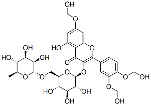 2-[3,4-bis(hydroxymethoxy)phenyl]-3-[[6-O-(6-deoxy-alpha-L-mannopyranosyl)-beta-D-glucopyranosyl]oxy]-5-hydroxy-7-(hydroxymethoxy)-4H-1-benzopyran-4-one 结构式