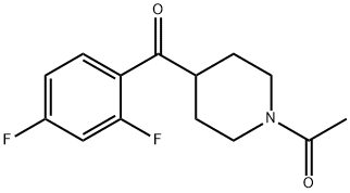 1-Acetyl-4-(2,4-difluorobenzoyl)piperidine 化学構造式