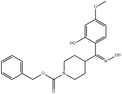 (Z)-2-(5-メトキシ)フェノール4-(N-ベンジルオキシカルボニル)ピペリジニル-メタノンオキシム 化学構造式
