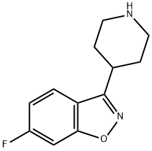 6-フルオロ-3-(4-ピペリジニル)-1,2-ベンゾイソオキサゾール 化学構造式