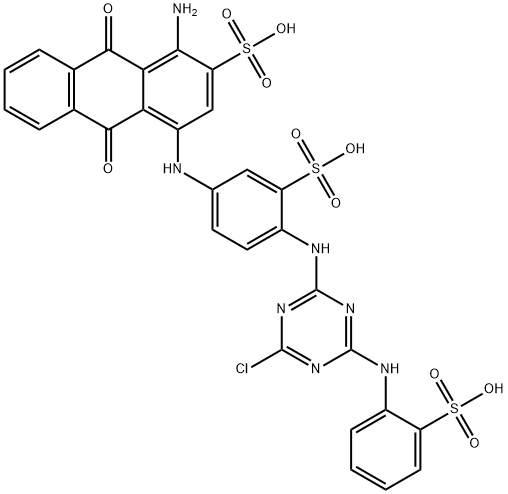 1-アミノ-4-[[4-[[4-クロロ-6-[[3-スルホフェニル]アミノ]-1,3,5-トリアジン-2-イル]アミノ]-3-スルホフェニル]アミノ]-9,10-ジヒドロ-9,10-ジオキソ-2-アントラセンスルホン酸