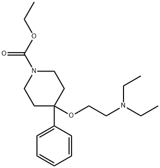 4-[2-(ジエチルアミノ)エトキシ]-4-フェニル-1-ピペリジンカルボン酸エチル 化学構造式