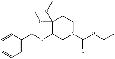 ethyl 4,4-dimethoxy-3-(phenylmethoxy)piperidine-1-carboxylate 结构式
